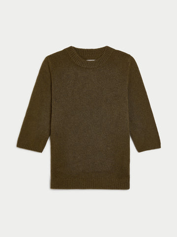 The Ella Elbow Sleeve Sweater in Cashmere