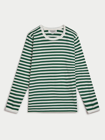 The Leros Crew Neck Long Sleeve Tee in Striped Cotton Jersey