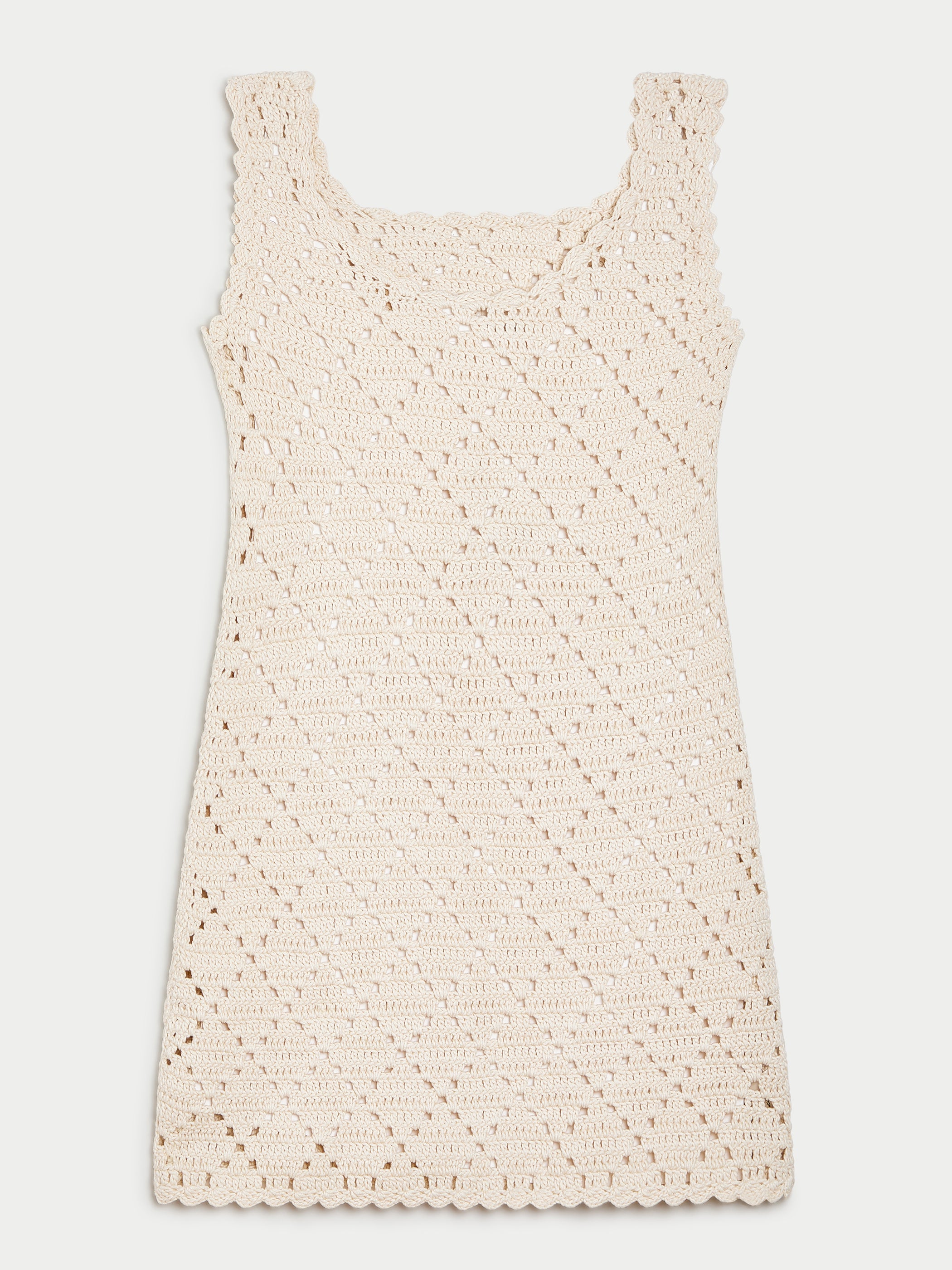 The Chryssi Dress in Crochet Cotton Natural / XS