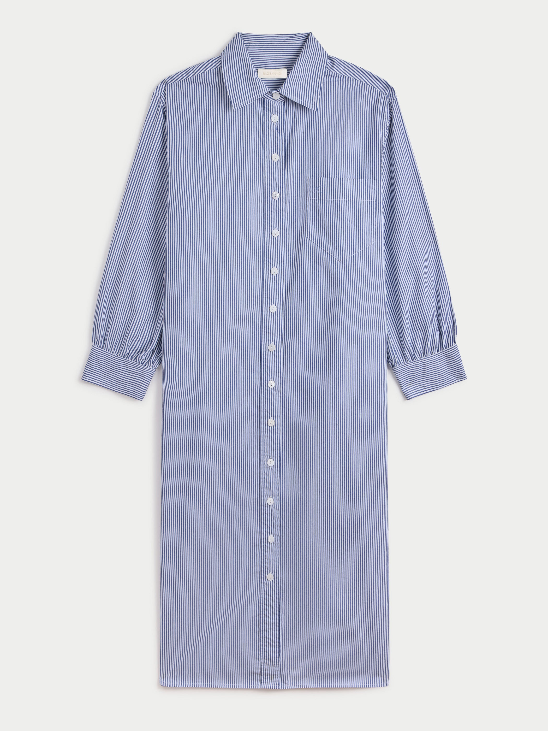 Suzie Kondi Stella Dress Poplin in Cotton | Navy Stripe