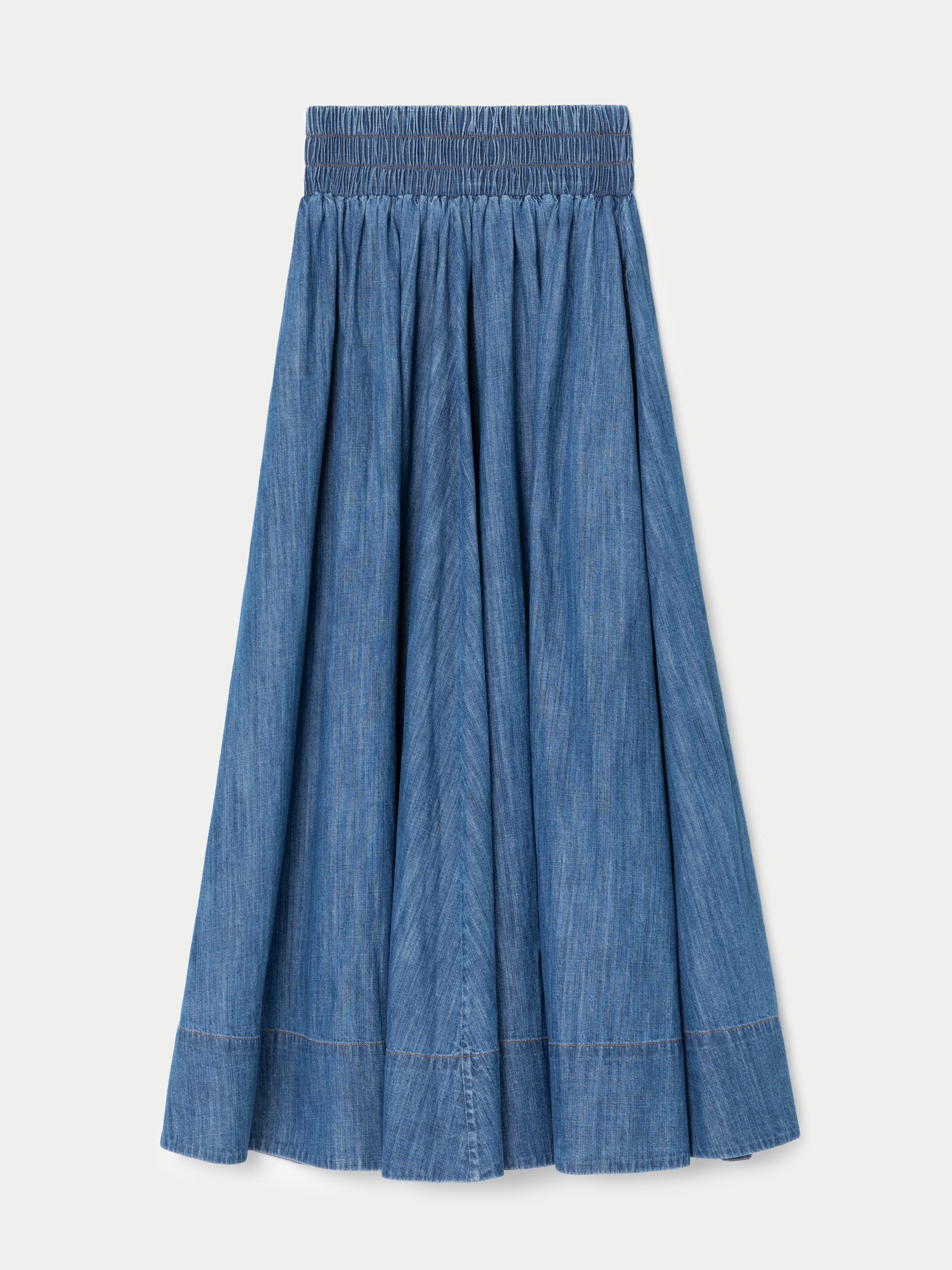 The Kyria Circle Skirt in Denim Suzie Kondi