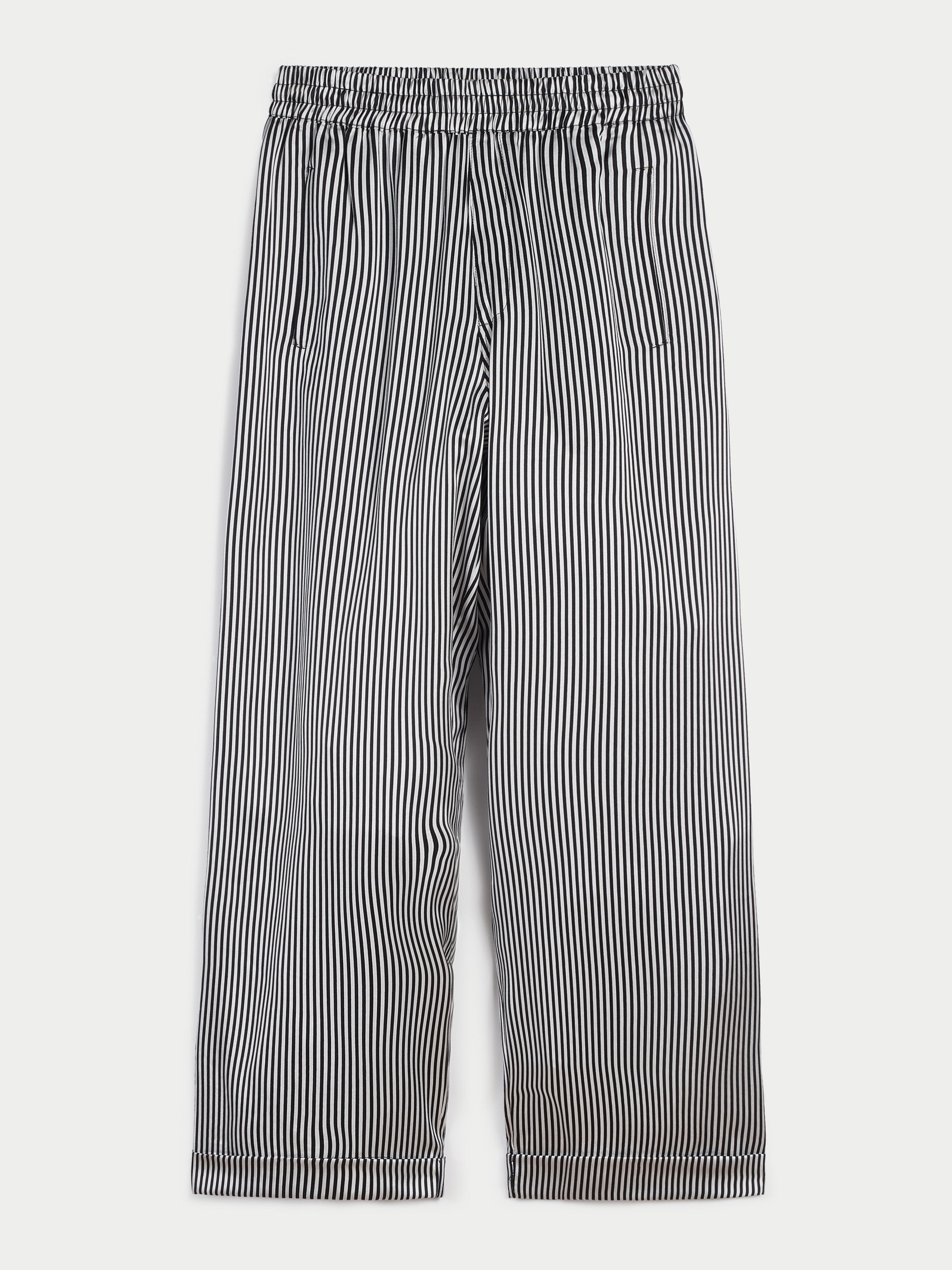 SUZIE KONDIパンツ SUZIE KONDI Finance striped silk-satin wide-leg pants | NET