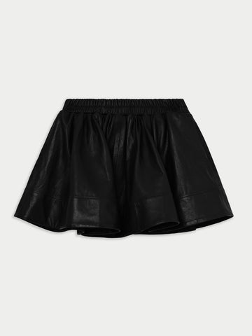 The Lina Mini Circle Skirt in Leather