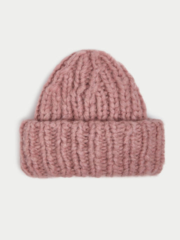 The Lumi Ribbed Beanie in Cashmere