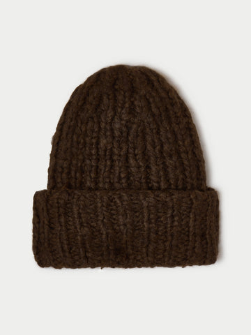 The Lumi Ribbed Beanie in Cashmere