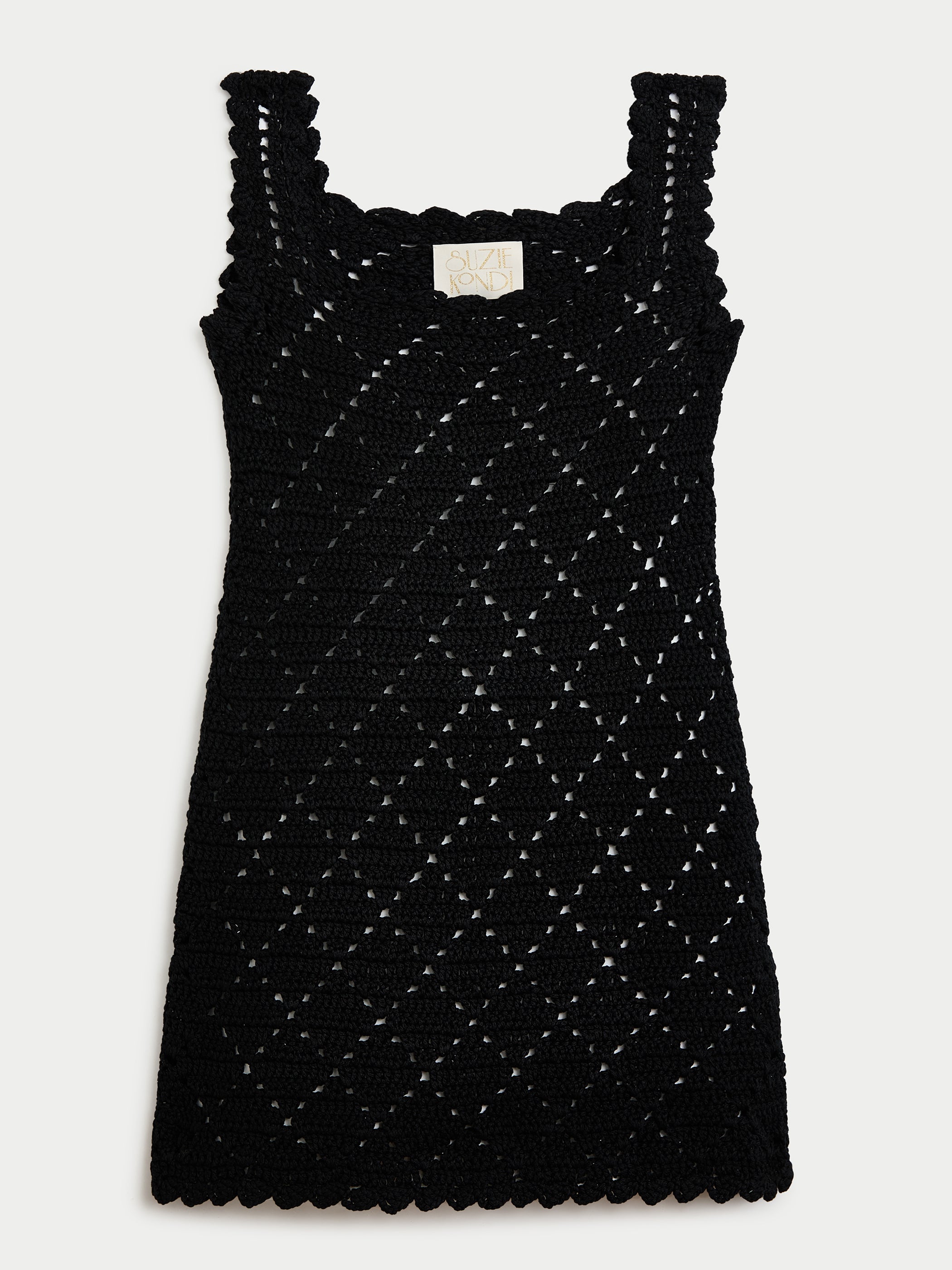 The Chryssi Dress in Crochet Cotton Black / XS The Chryssi Dress in Crochet Cotton Black / XS