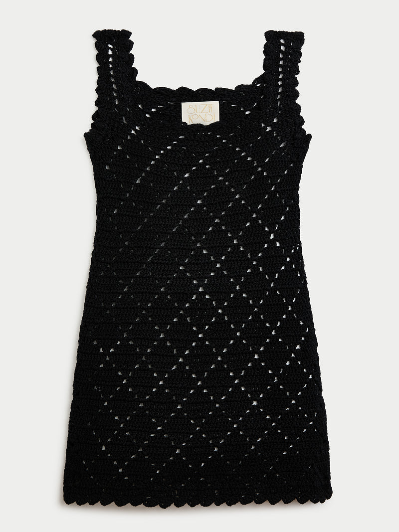 The Chryssi Dress in Crochet Cotton Black / XS The Chryssi Dress in Crochet Cotton Black / XS