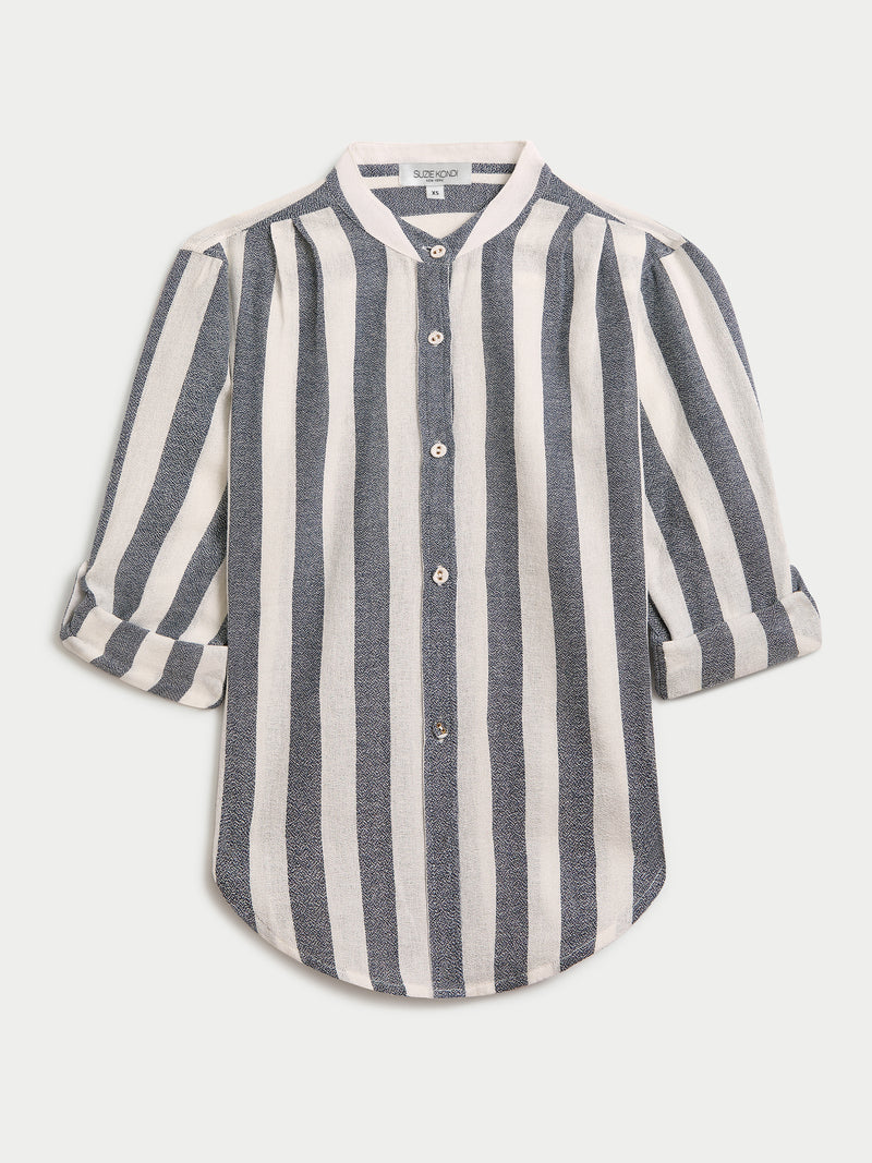 Navy-Ivory Stripe 