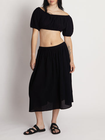The Sousanna Cropped Puff Sleeve in Gauze
