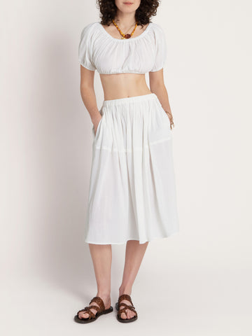 The Sousanna Cropped Puff Sleeve in Gauze