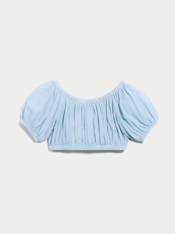 Sousanna Cropped Puff Sleeve in Gauze