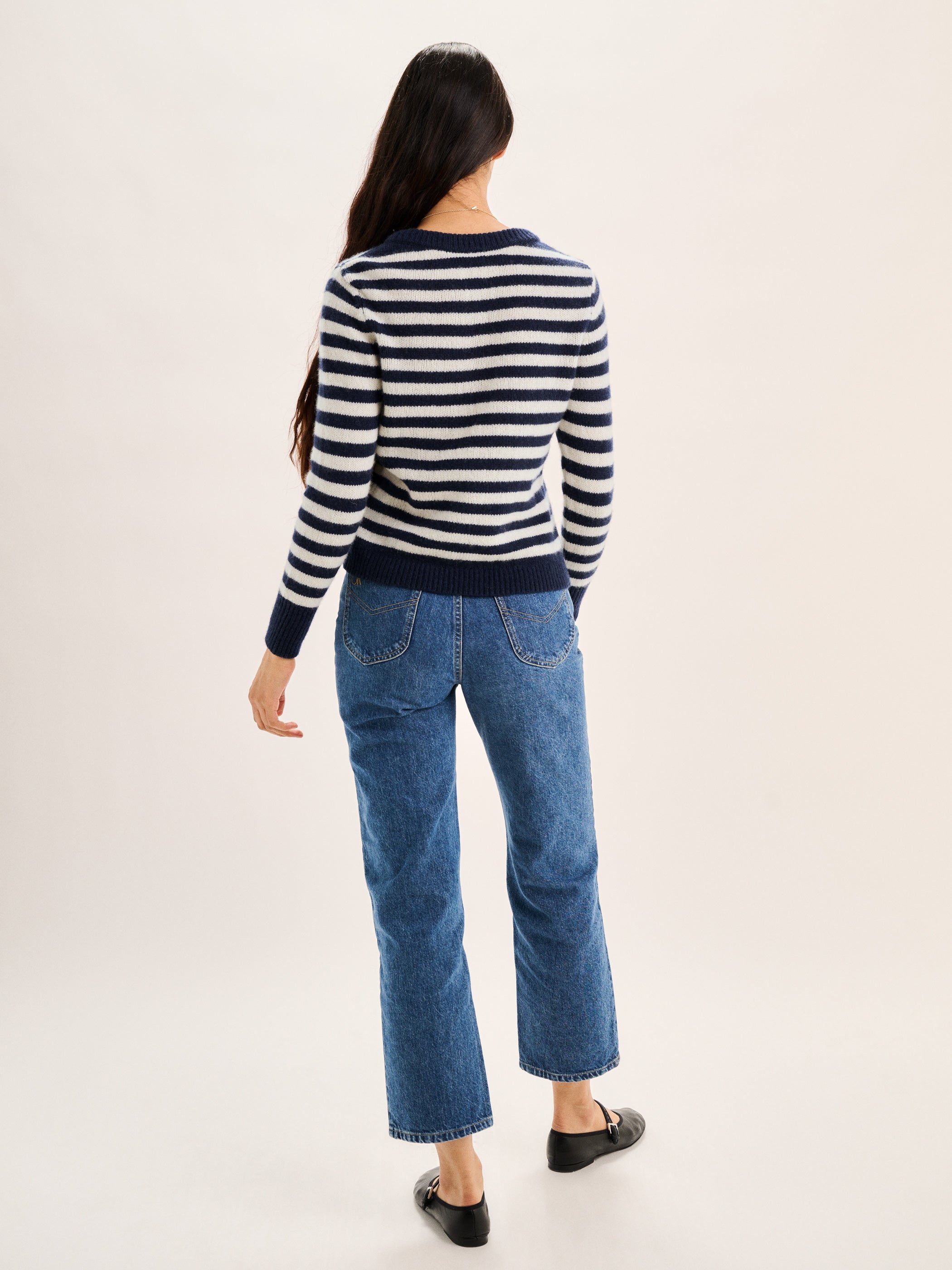 Navy-Ivory Stripe 