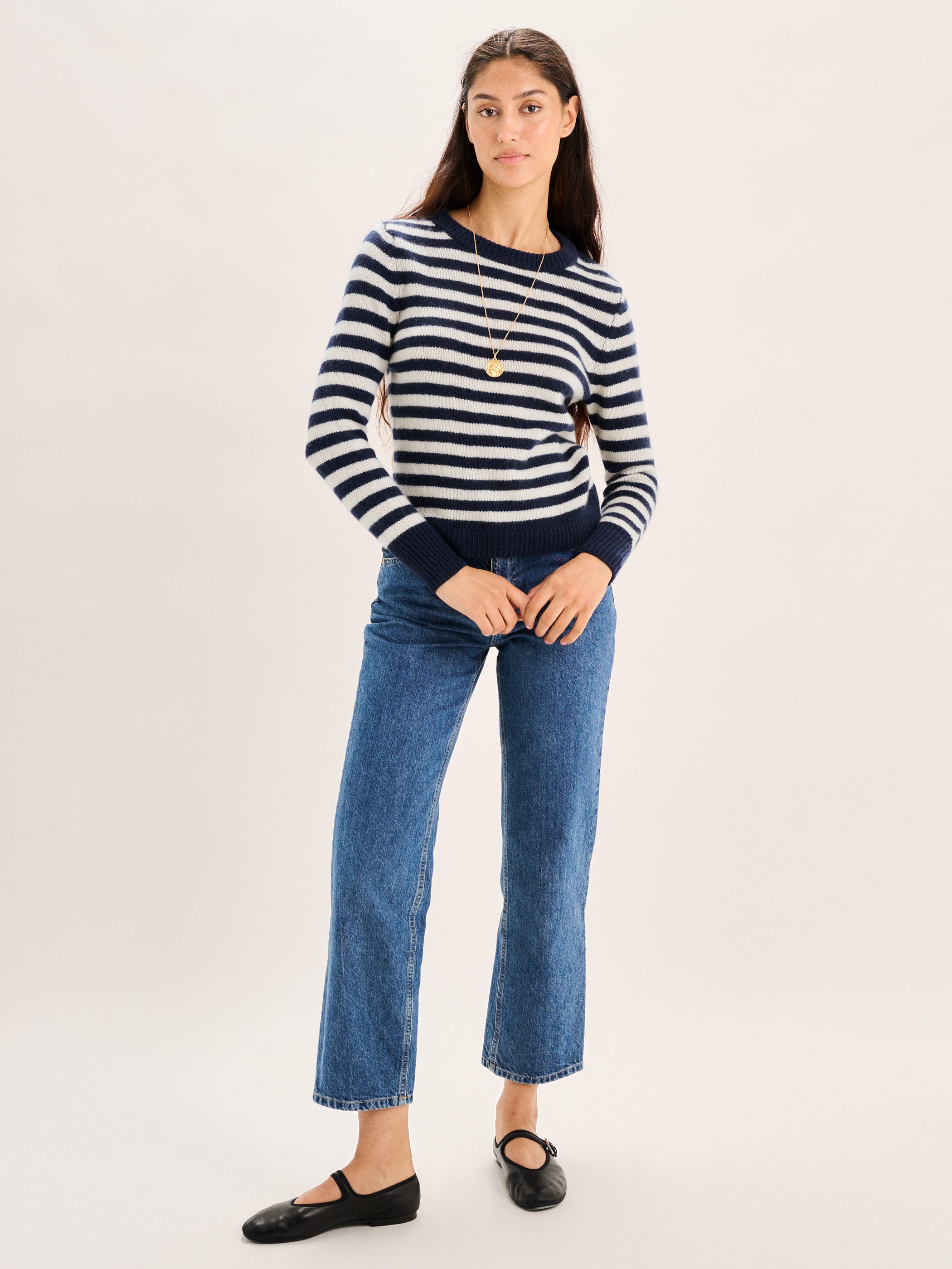 Navy-Ivory Stripe 