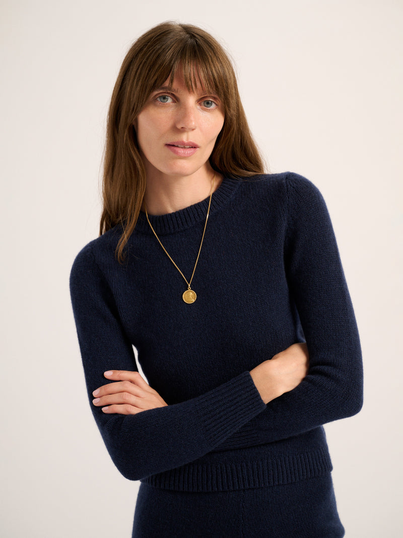 The Sarra Bracelet Crewneck Sweater in Cashmere