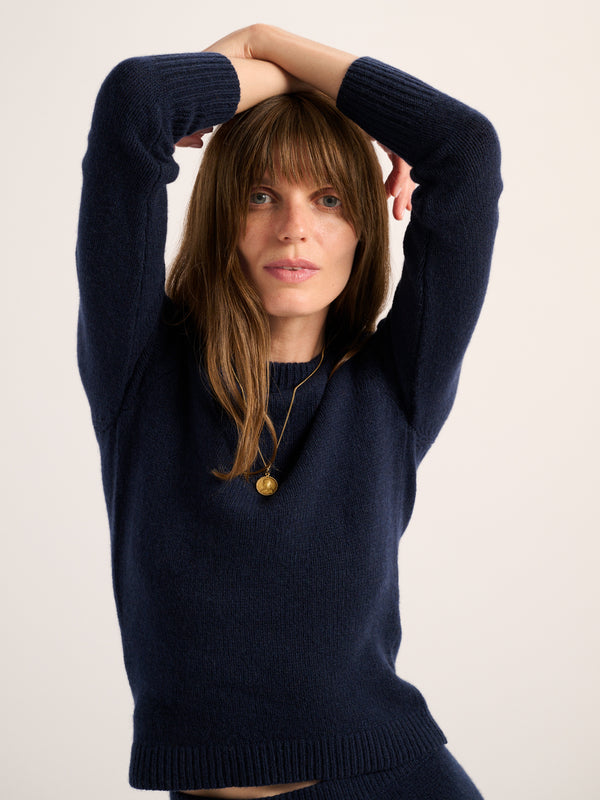 The Sarra Bracelet Crewneck Sweater in Cashmere