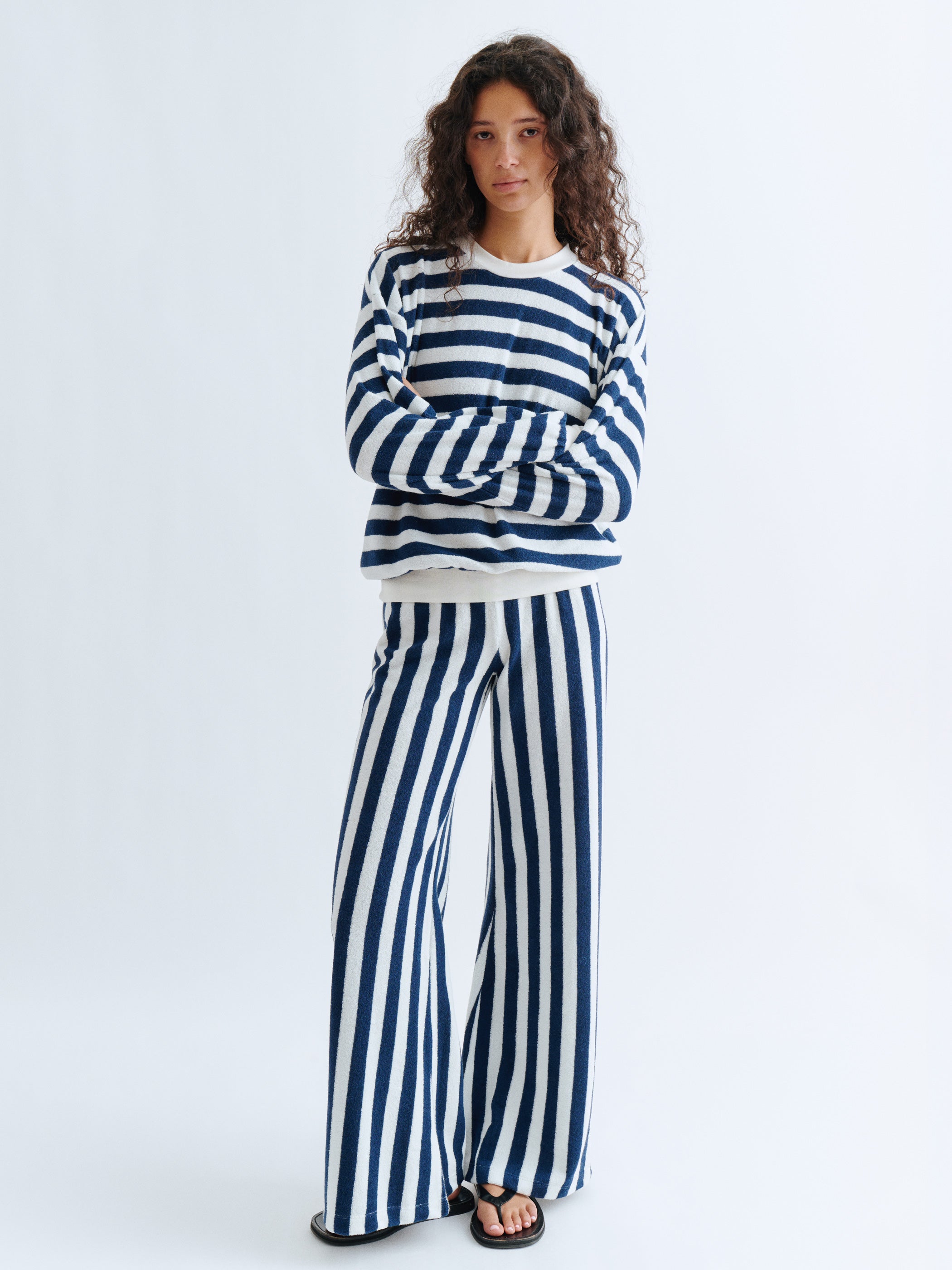 New Navy Ivory Stripe 