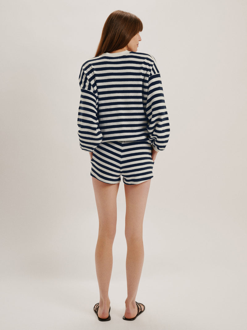 Navy Ivory Stripe 