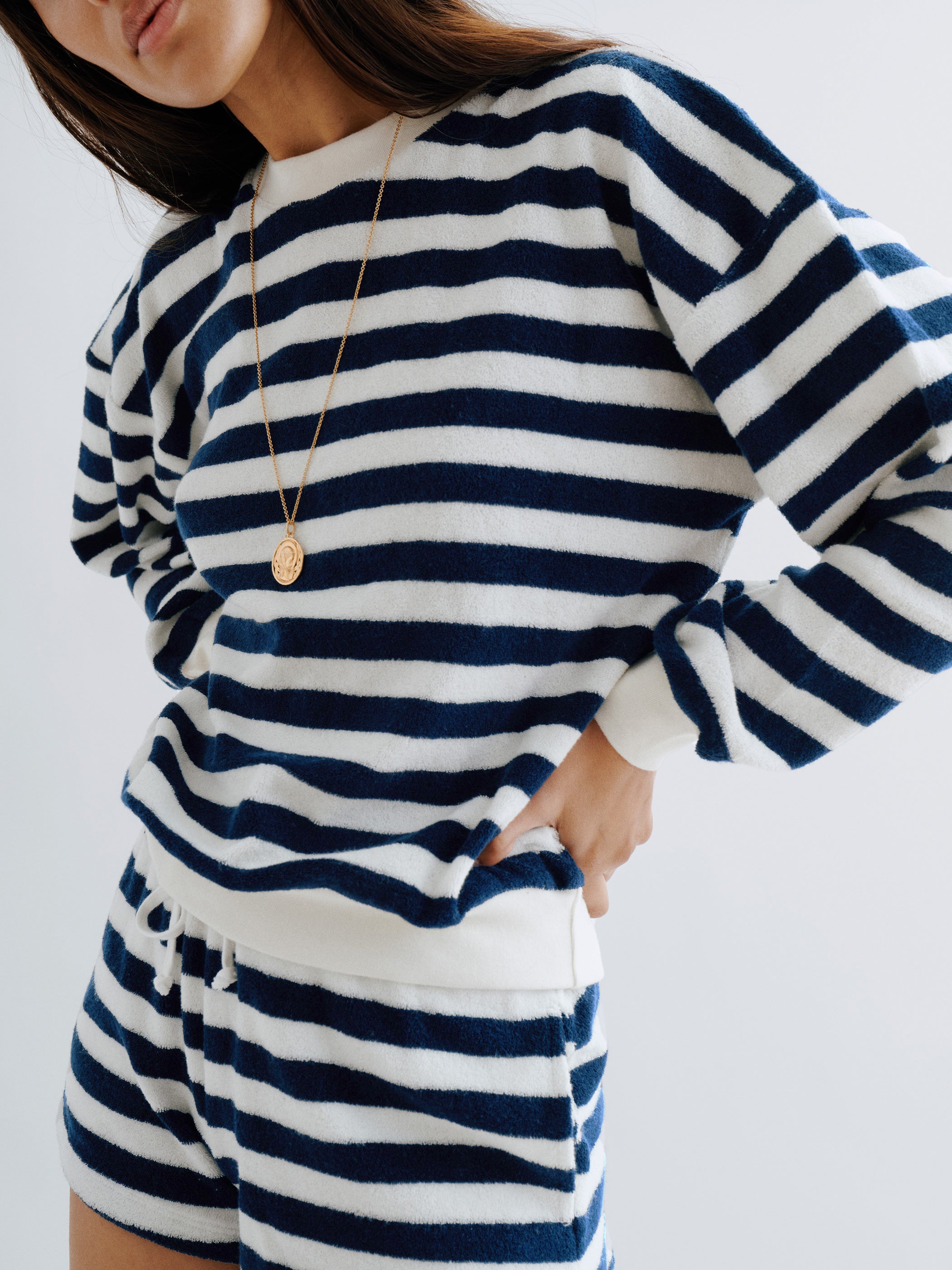 New Navy Ivory Stripe 