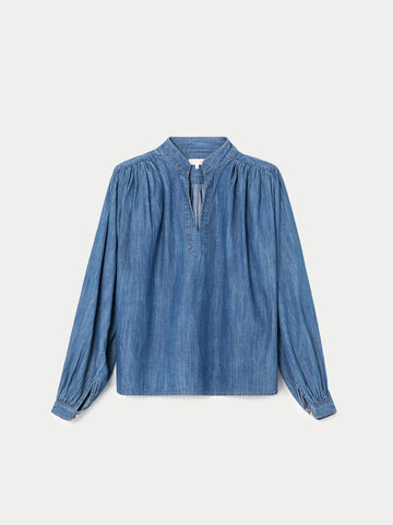 The Kaprico Poet Blouse in Denim