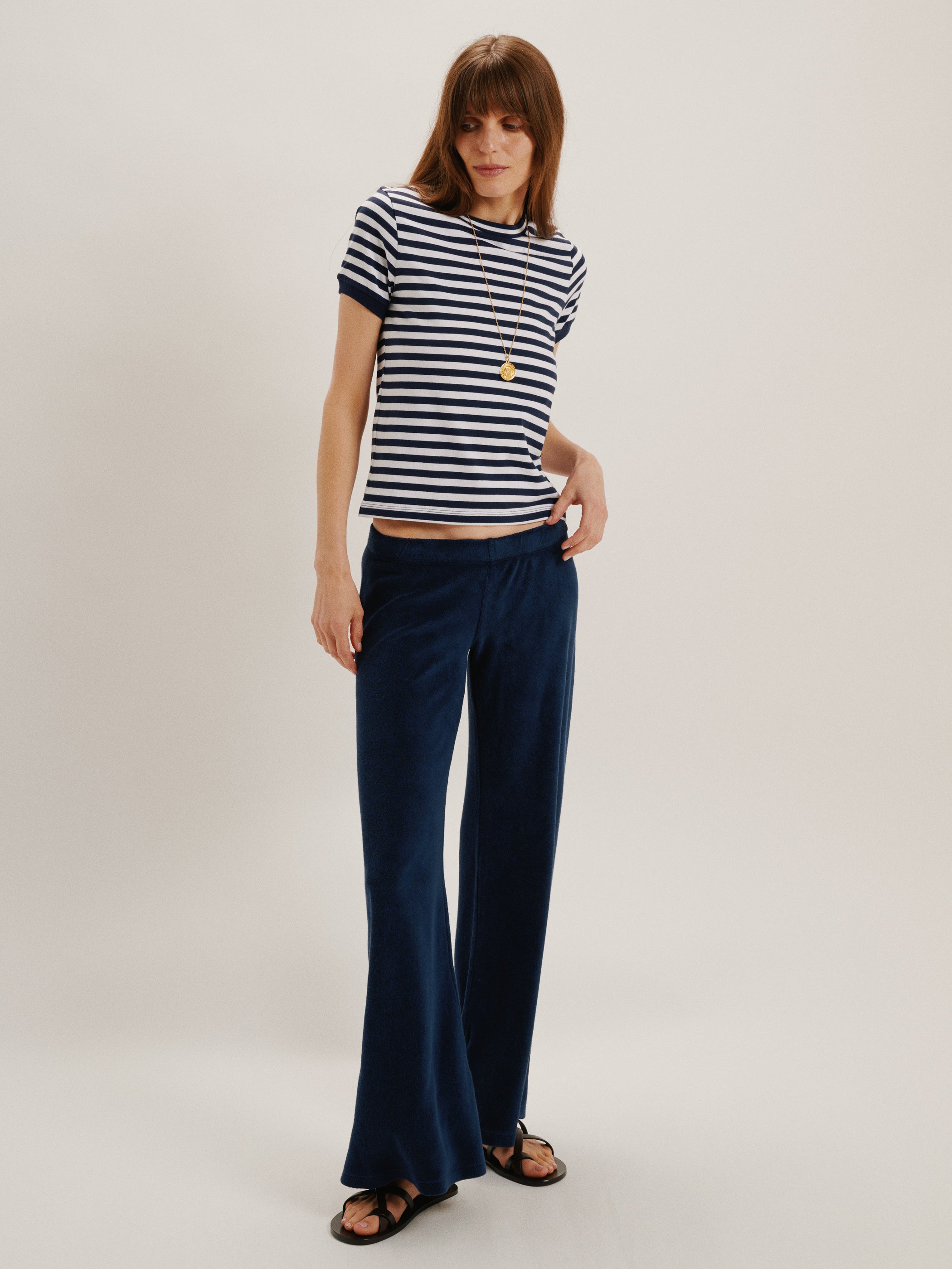 Navy-Ivory Stripe 