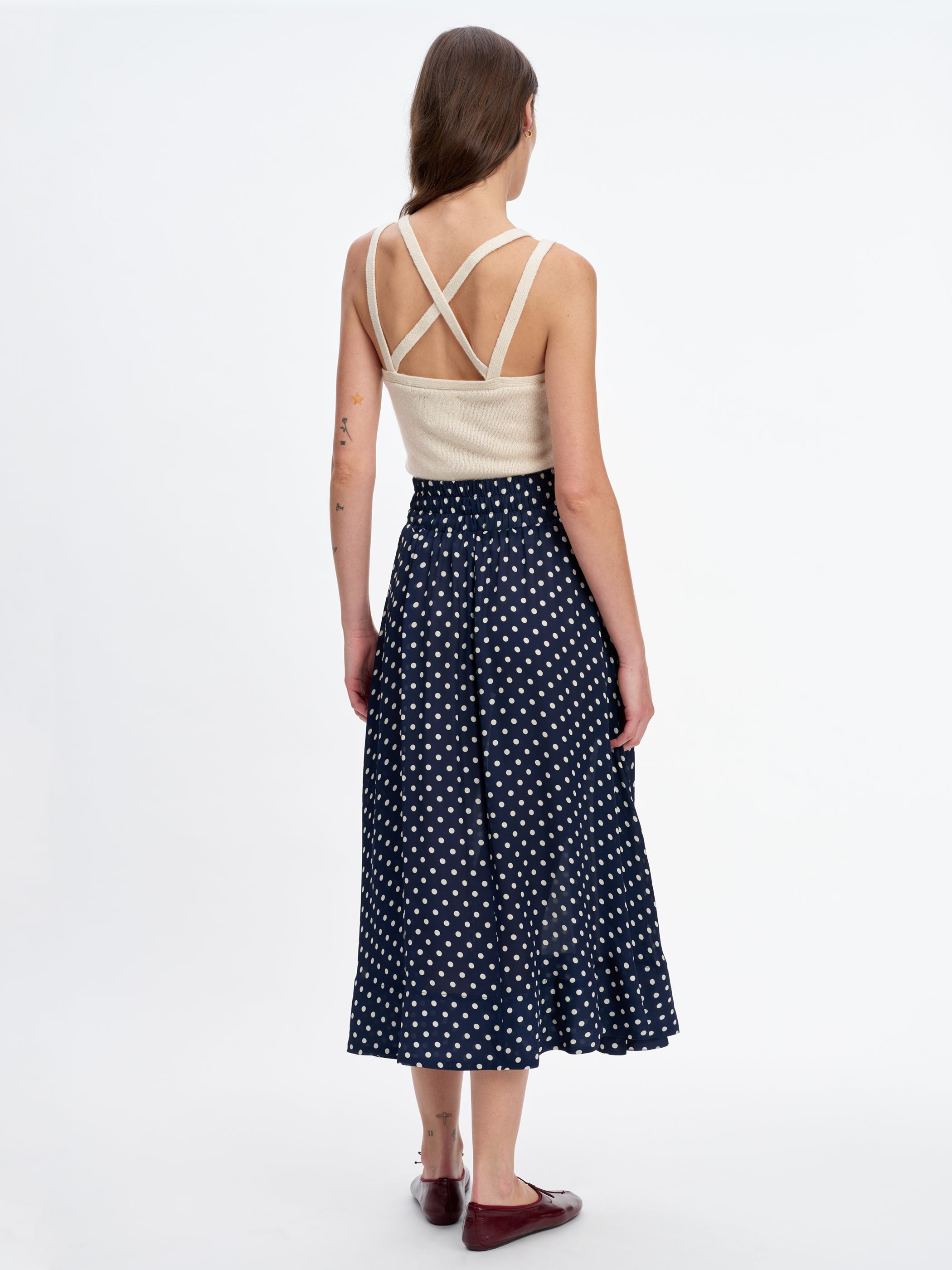 Navy Ivory Polka Dot 