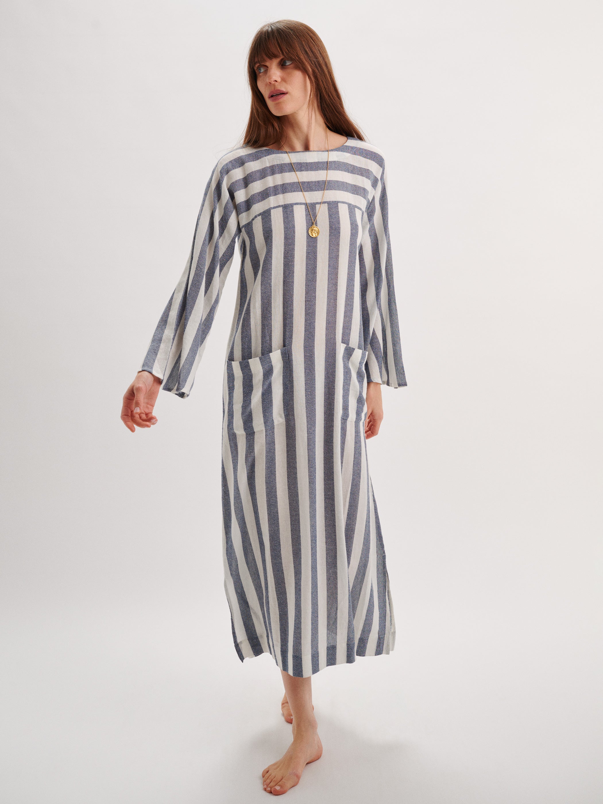 Navy-Ivory Stripe 