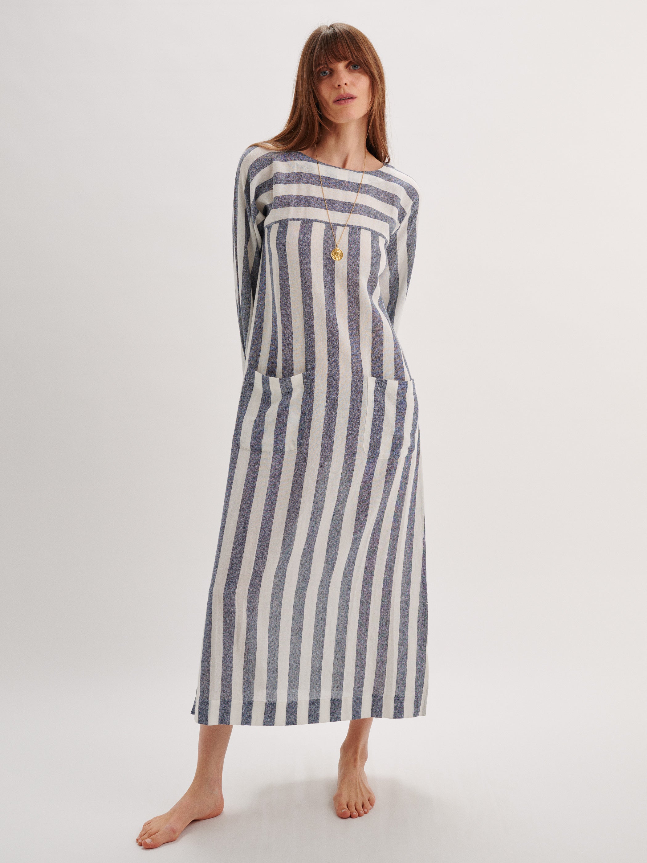Navy-Ivory Stripe 